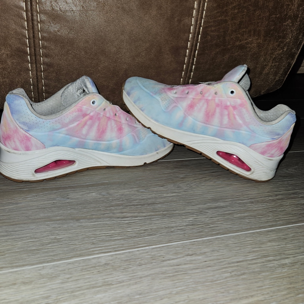 Tie-Dye Sneakers with Pink and Blue Accents